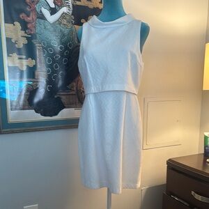 Forever 21 White Cotton Sleeveless  Sheath Dress.
